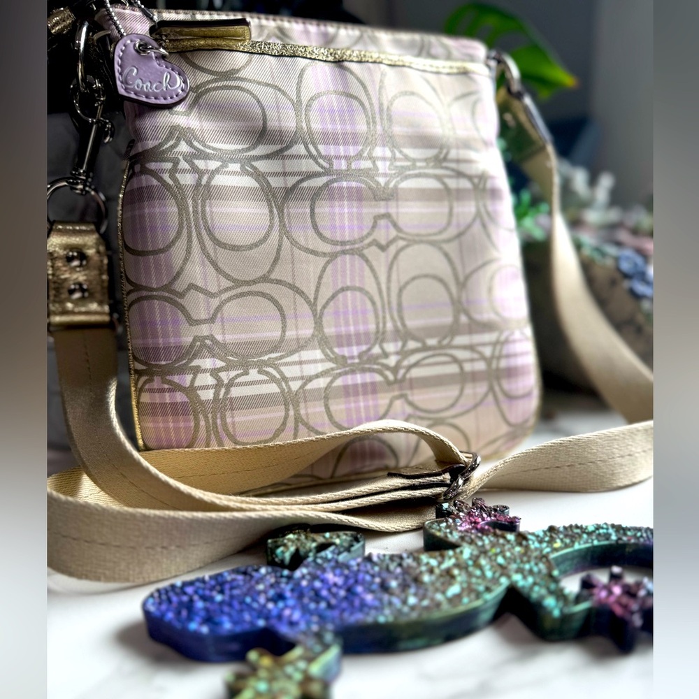 Coach Lavender Plaid Crossbody 💜